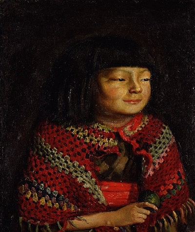  東京国立博物館に所蔵されている岸田劉生の麗子像の一枚の『麗子微笑』